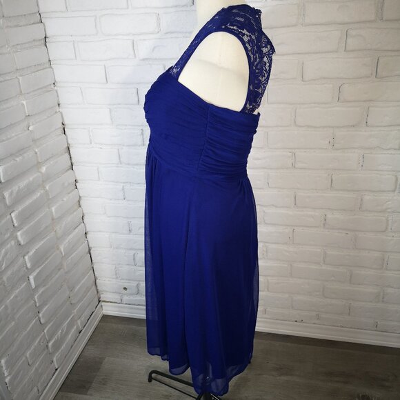 NWOT Ricki's Ladies Size 10 Royal Blue Lined Sleeveless Lace Straps Party Dress - Picture 4 of 11